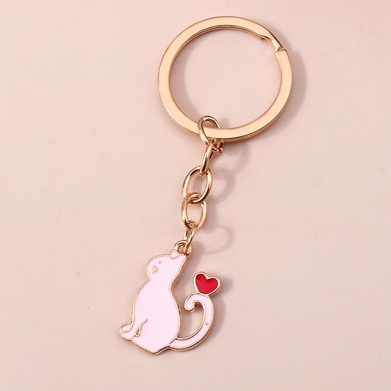 Lovely Enamel Duck Keychain Rings for Women Men Handbag Pendant Cartoon Animal Key Rings Car Key Holder DIY Jewelry Gift