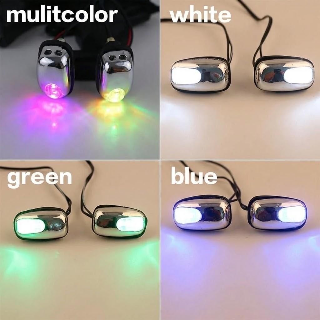 

1 Pair Universal 12V Car Light Wiper Windshield Washer Spray Nozzle with LED Light Jet Water Spout for Headlight Cleaning