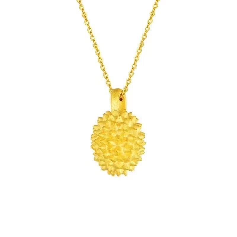 Durian Lifetime Light Luxury Premium Sense Gold Durian Pendant New Necklace Female Personality Versatile Unique Design Sense