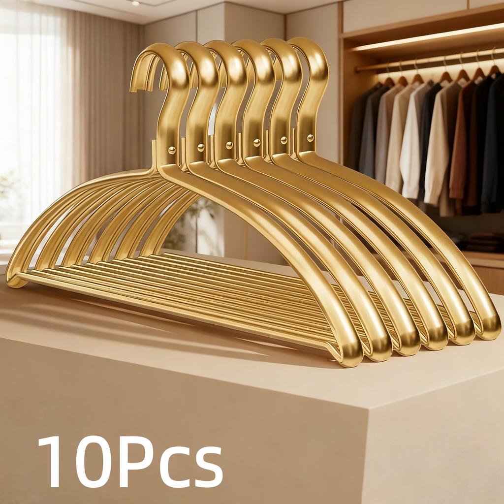 Clothes Hanger 10/5Pack, Sweater Hangers No Shoulder Bump, Wide Heavy Duty Coat Hangers for Closet, Non Slip Metal Hangers