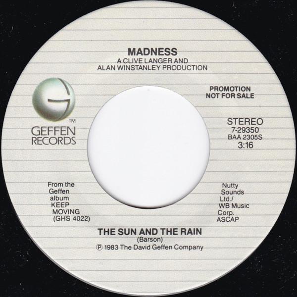 

7inch Record MADNESS - Sun And The Rain 729350PROMO NOT ON LABEL 1983 US Pop Used