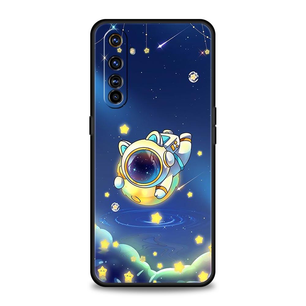 For Realme 10 9 8 5G 7 6 GT2 Pro Plus 9i 8i C21 C11 C25 C35 Soft Cute Cartoon Astronaut Phone Case For Realme GT Neo 2 3T Cover