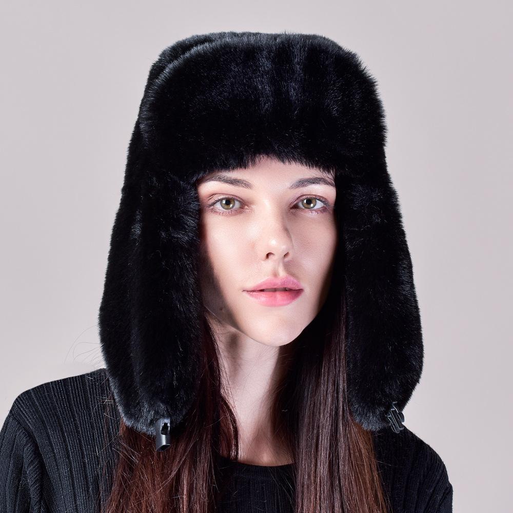 

Женская осенне-зимняя теплая шапка с защитой ушей, морозостойкая шапка из искусственного меха, милая милая шапка Lei Feng