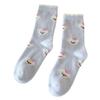 Plush Socks Thickened Warm Tube Socks Blue Home Sleeping Socks Cute Puppy Cartoon Confinement Socks