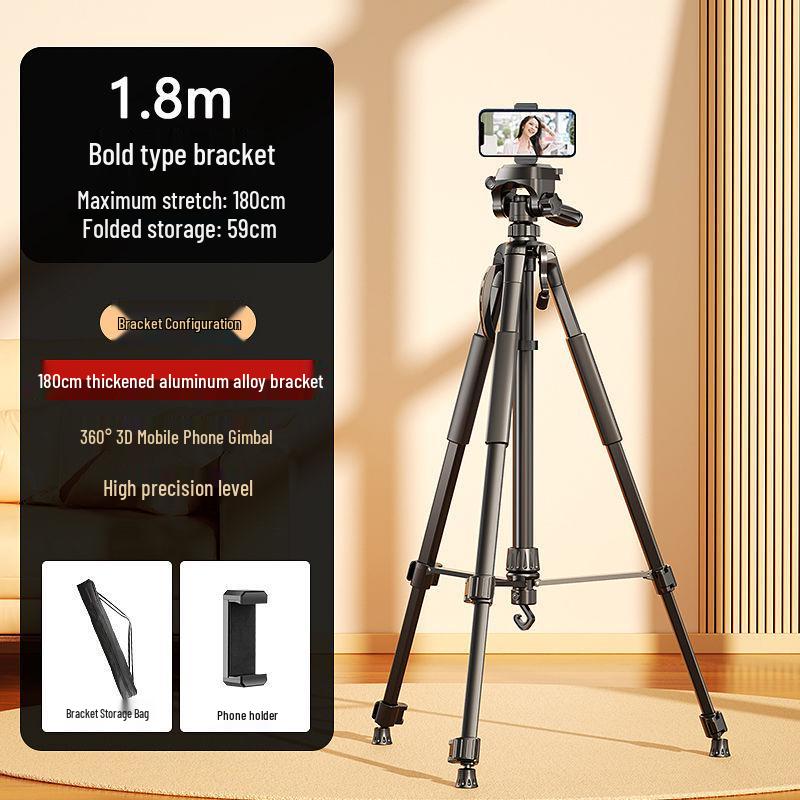 LICHEERS 1.7M Camera Tripod for DSLR & Smartphone: Macro, Live Broadcast, Outdoor Stabilizer 1.5m Alloy Tripod