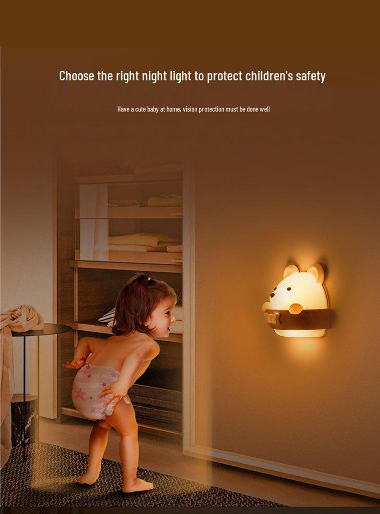 Remote-Control Plug-In & Rechargeable Night Light for Newborns - Ideal for Bedside, Breastfeeding, and Nighttime Baby Care