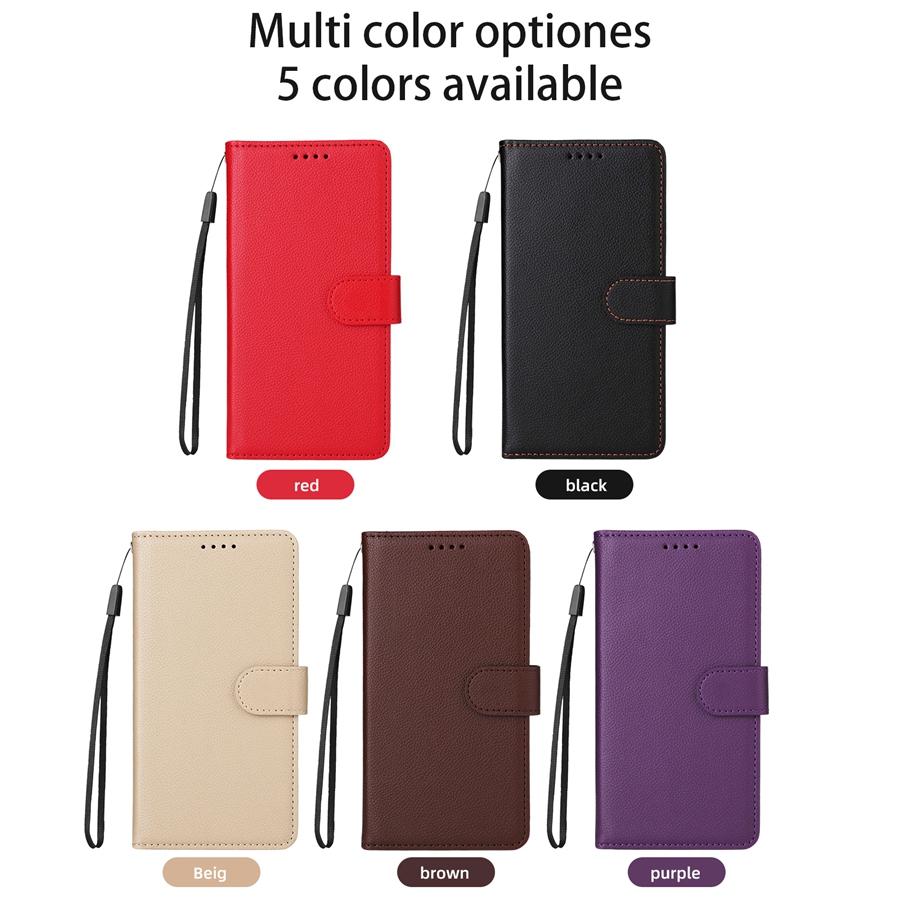 RFID Blocking Wallet Case for iPhone/Samsung 3 Card Slots + Cash Pocket Adjustable Kickstand | Textured Vegan Leather Phone Cover