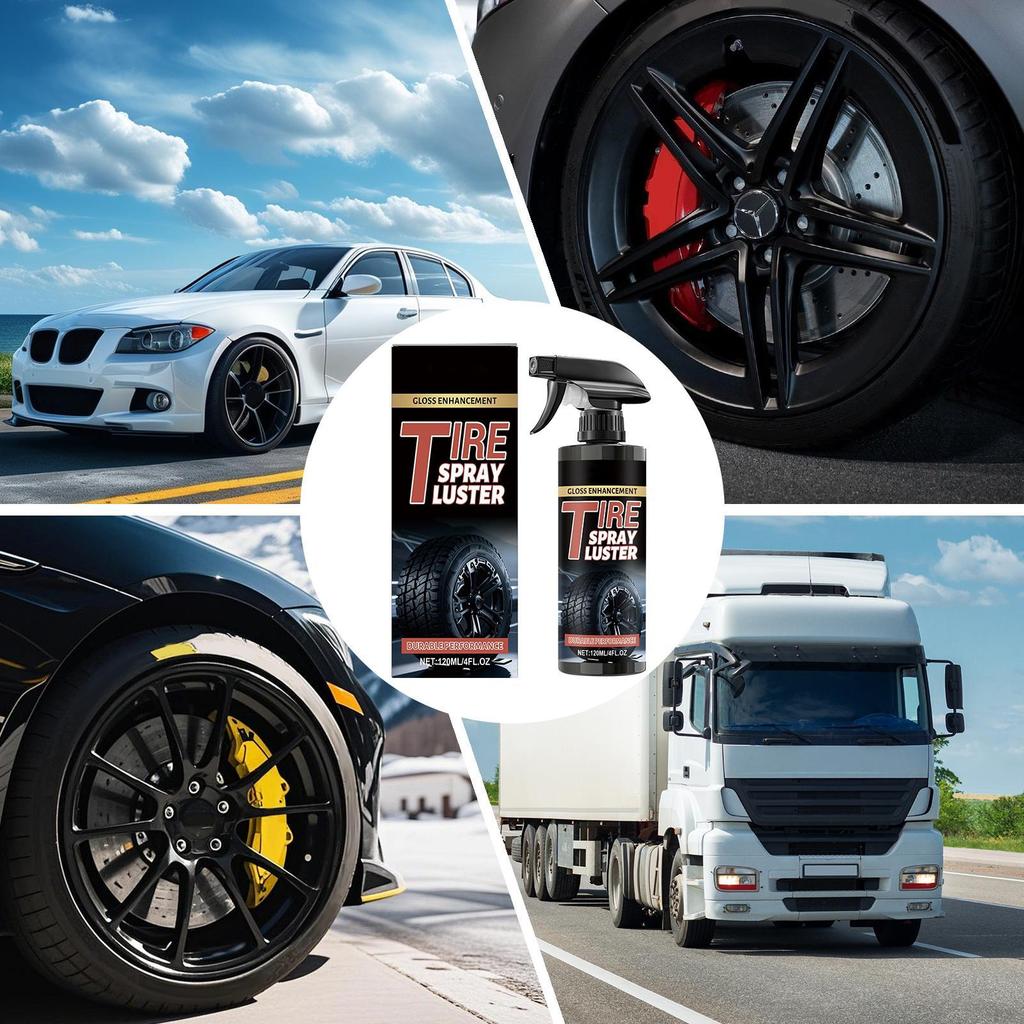 Tire Shine Spray 120ml Rim Dressing Cleaner Low Foam Rim Spray For RV Urban Offroad Home Car Vehicle Automotive Outdoor Garage