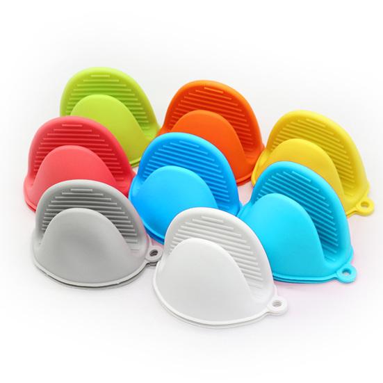 2Pcs Oven Mitt Non-Slip Hanging Ring Anti-scalding Silicone Baking Heat Insulation Hand Clip Holder Kitchen Gadget
