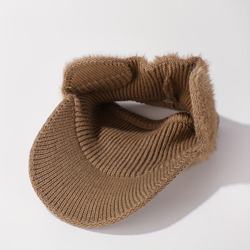 New Women Winter Hat Streetwear Faux Fur Warm Ponytail Cap Fashion Decorate Beanie Hat For Female Casual Earflap Knitted Hat