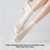 Summer Lightweight Socks - Perforated Mesh Cotton Socks with Breathable Lace and Layered Stockings - Solid-colored Hundred-layer Mid-calf Socks