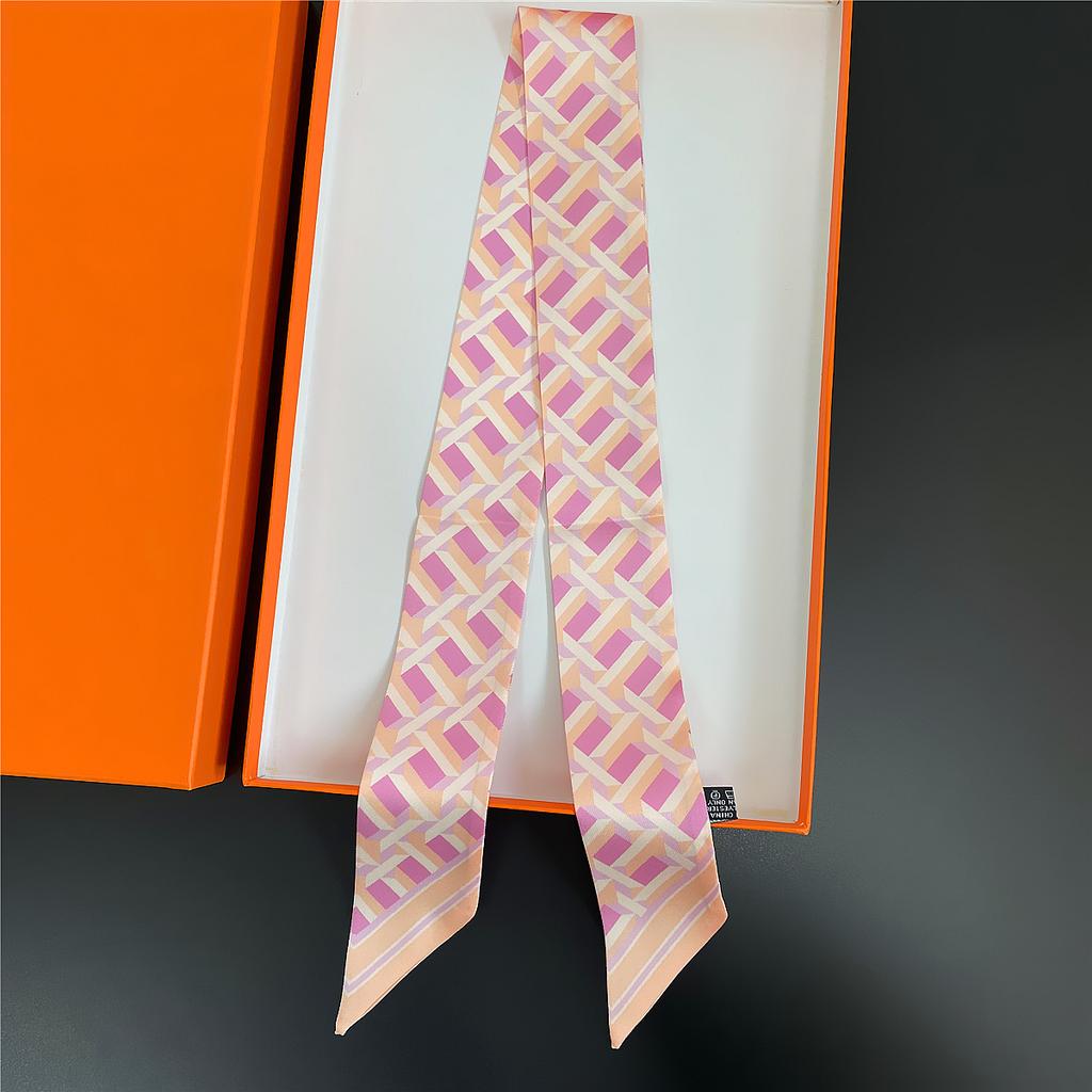 Double Colored Paisley Twill Silk Scarf New Brand Design Luxury Scarf Women Foulard Skinny Bag Scarves Neckerchief Hair Headband