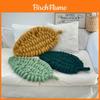 Teddy Fleece Knit Leaf Cushion For Living Room Decor With Pp Cotton Filling
