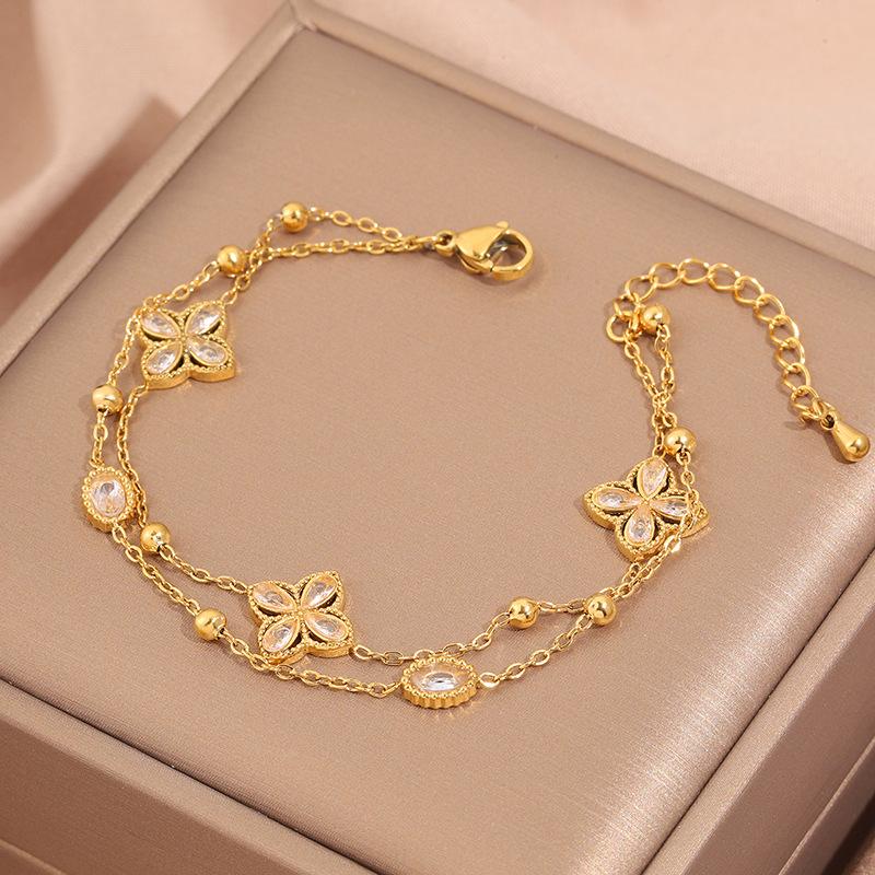 Popular bracelet, titanium steel does not fade, love zircon bracelet, high-end female light luxury niche bracelet, bracelet.