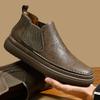 Fashion New Casual Leather Mens Chelsea Boots Fashion Brand Male Motorcycle Boots Comfortable Men High Top Shoes Handmade Elegant Botas