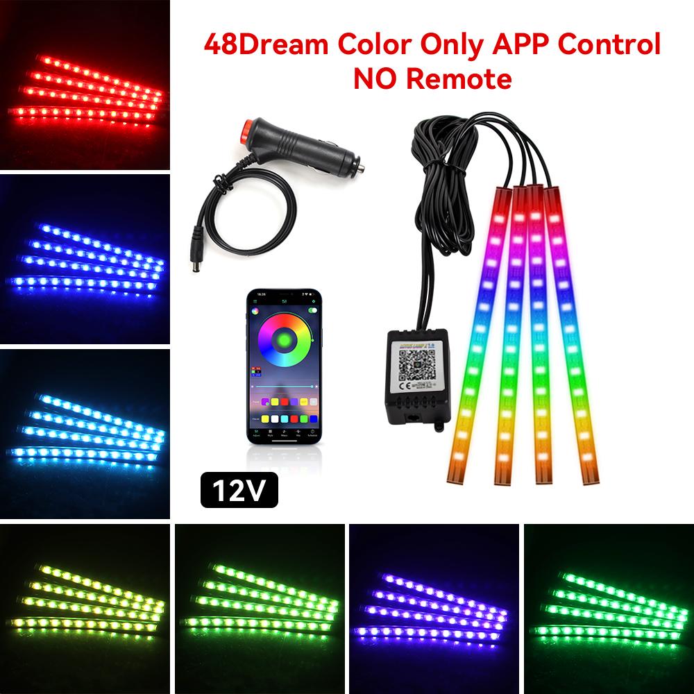 Car LED Lights Interior Lights with App/Remote Control RGB Lights Music Mode LED Lights for Car Interior Atmosphere Light Strip