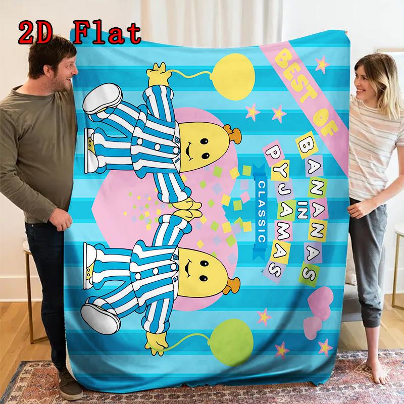 Banana Pajamas 2D Flat Pattern Flannel Blanket High quality All Seasons Warmth and Comfort Perfect for Christmas Gifts.PMT0914089