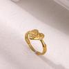 Irregular Geometric Adjustable Rings For Women Gold Color Stainless Steel Waterproof Dolphin Fish Anillos Heart Dainty Jewelry