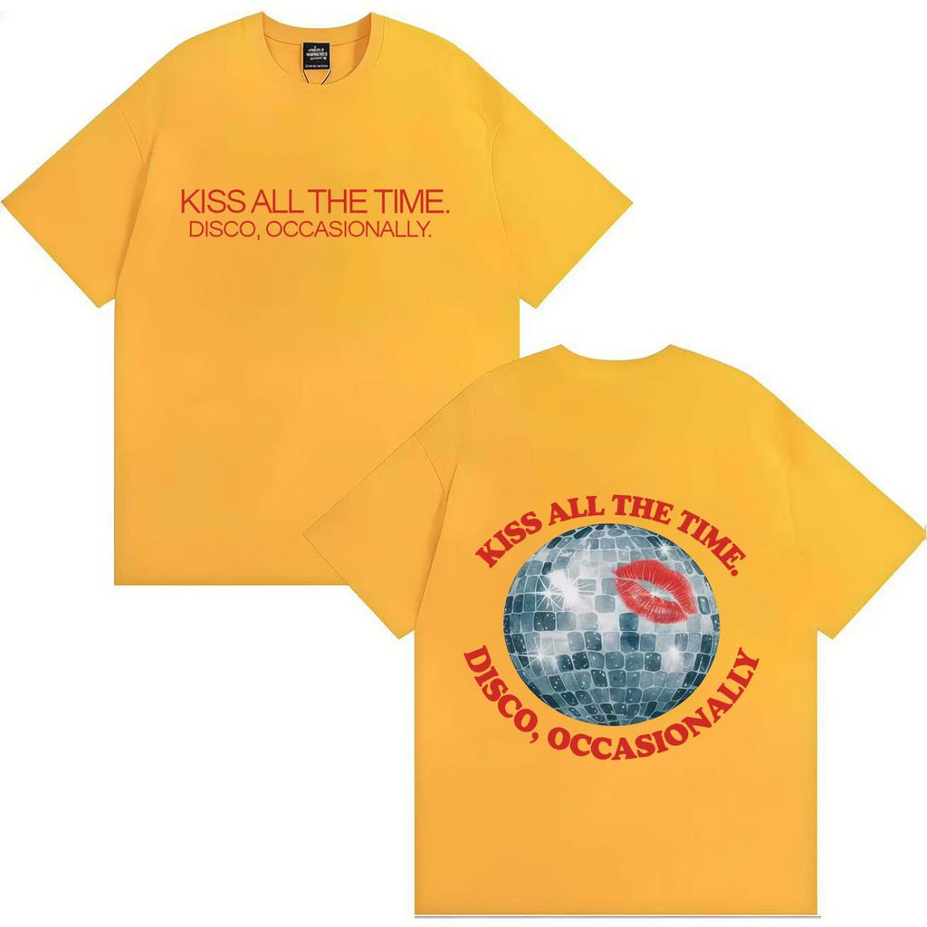 Harry Styles Kiss All The Time Disco Occasionally 2026 Double Sided Print T-Shirt Polyester Harajuku Comfortable Women Tee Shirts