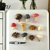 Nature Inspired Magnet 3D Mushroom Refrigerator Magnet, Resin Fake Decorative Kitchen Magnets Photo Notes Holder for Whiteboard Cabinet