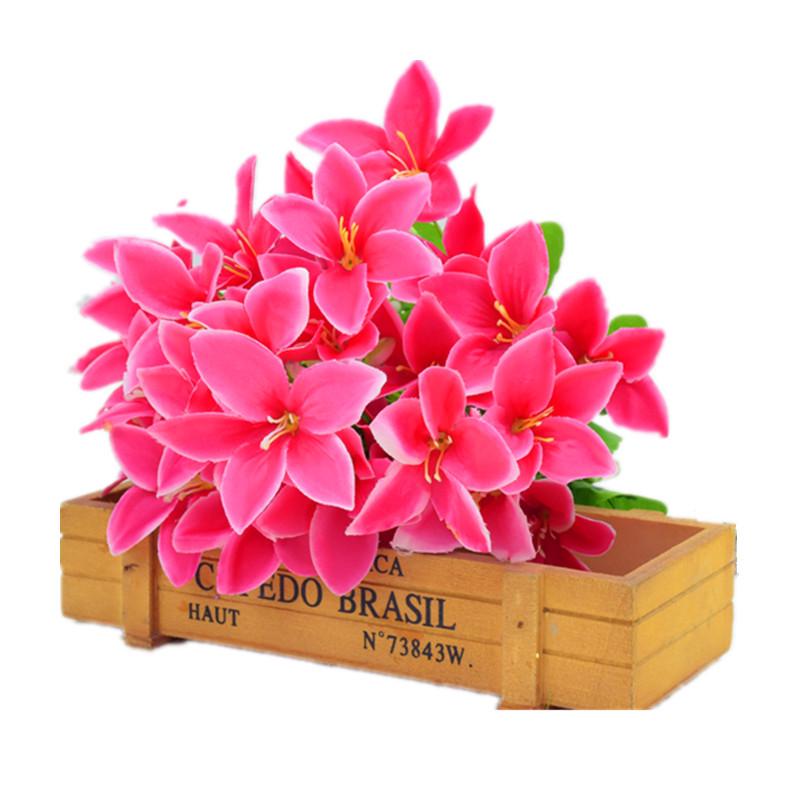 Fiori di Gigli Artificiali in Seta a Stelo Singolo per Decorazione Soggiorno o Tavola da Pranzo