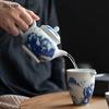 330ml Retro Blue and White Porcelain Teapots Exquisite Handmade Ceramic Kettle Travel Portable Tea Pot Chinese Tea Set Drinkware
