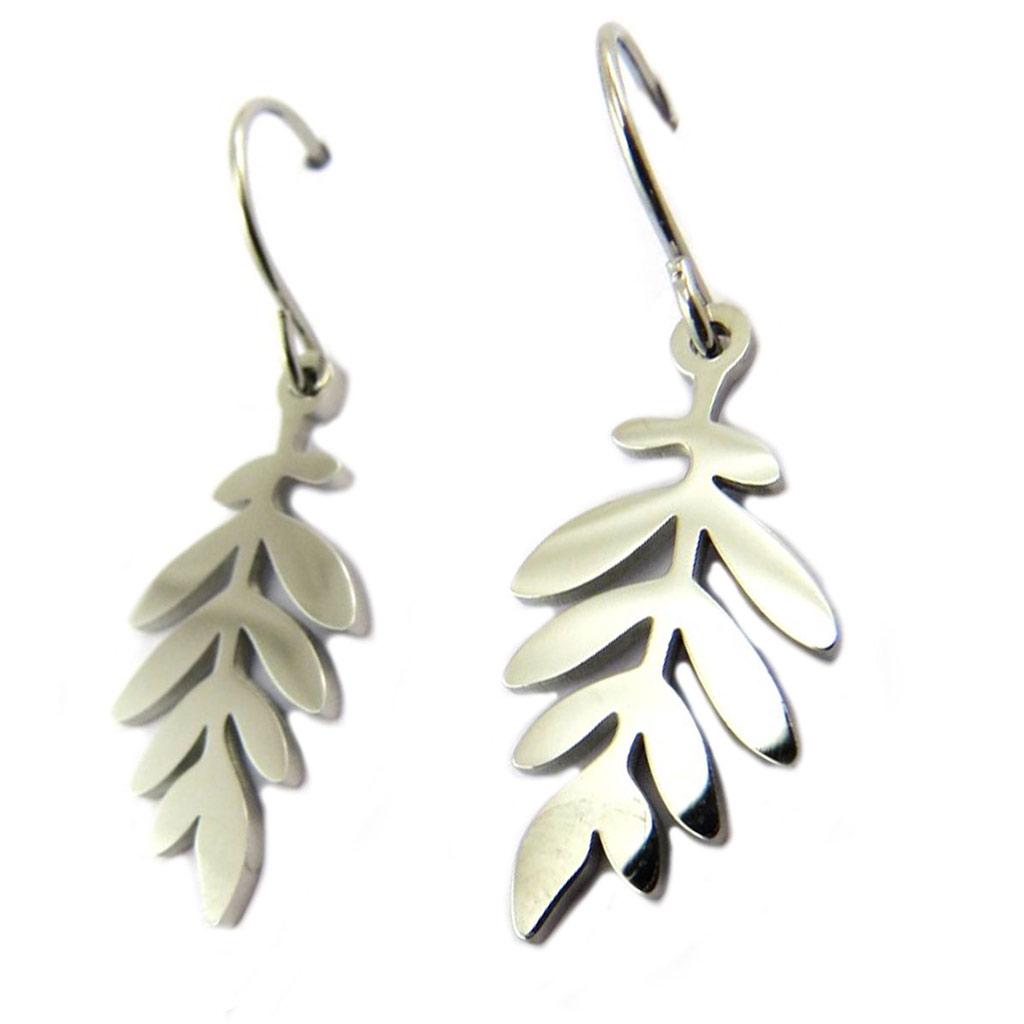 Les Trésors De Lily [P7794] - Boucles créateur acier 'Jungle' argenté - 20x10 mm