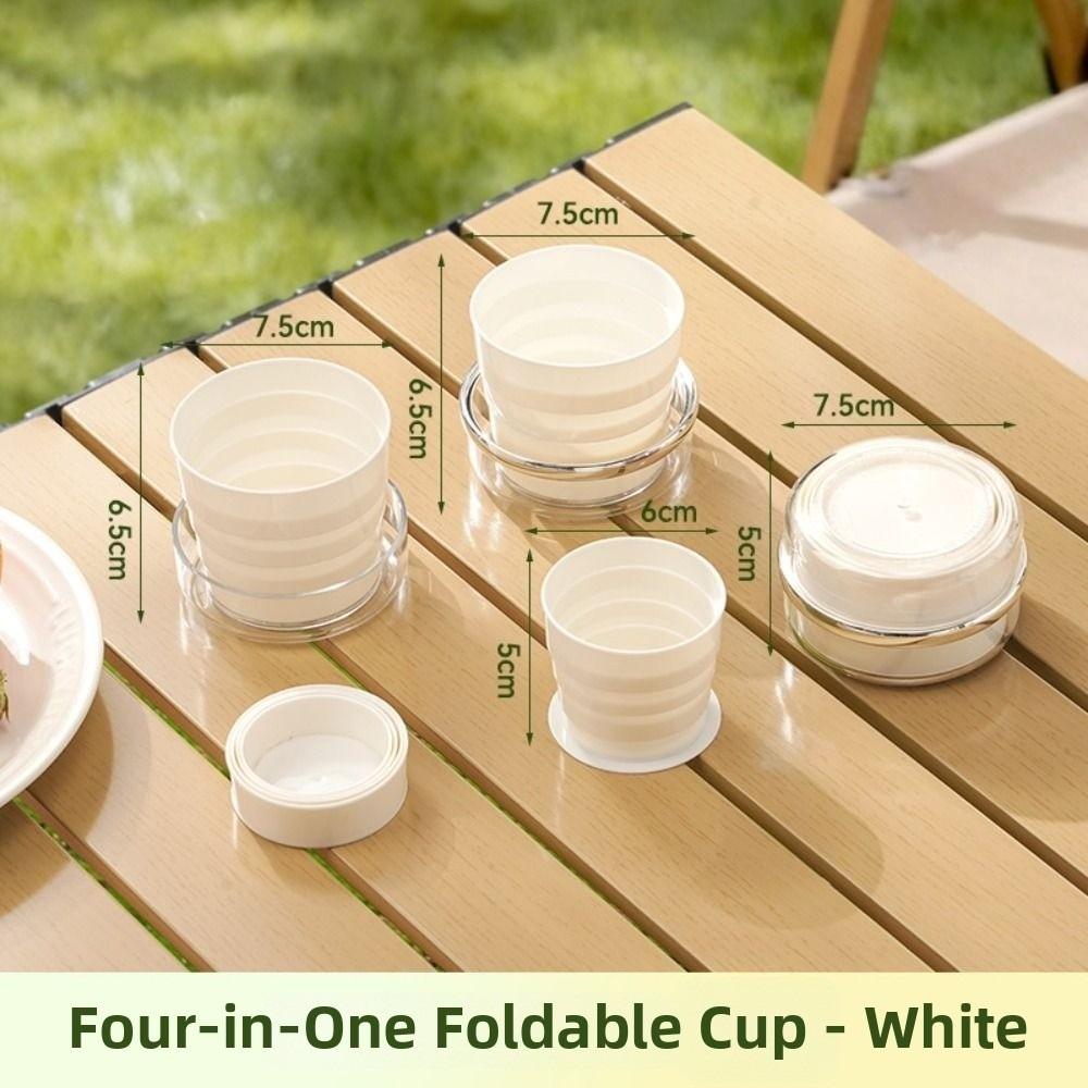 

4 in 1 Foldable Travel Cup Creative Retractable Camping Cup Collapsible Water Cup Hiking белый