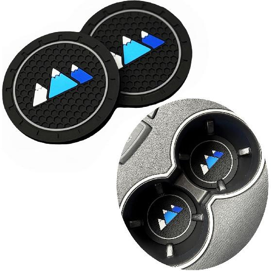 2 Pack White Red Cup Holder ert Coaster Compatible with Tacoma TRD Tundra Rav4 Highlander Camry 4Runner Accessories Anti-Slip Drink Cup Mat (Red