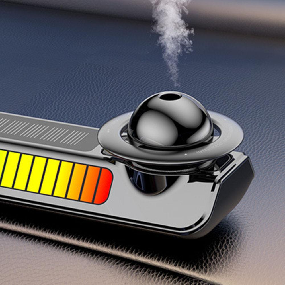 Car Air Freshener Dynamic Sound Pickup Light Solar Aromatherapy Smart Spray Parking Number Plate Auto Accessories