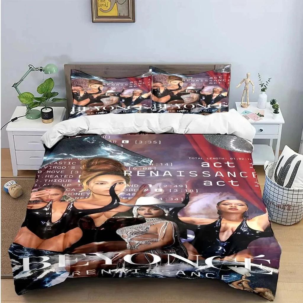 Cantora Pop Feminina B-Beyonce Jogo de Cama Meninos Meninas Solteiro Queen King Size Capa de Edredom Fronha Cama Meninos Adulto Têxtil para Casa