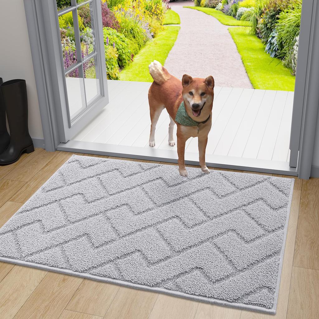 Olanly Washable Front Entry Doormats for Entryway Indoor Door Mat Non-Slip Absorbent Resist Dirt Entrance MatInside Floor Mats