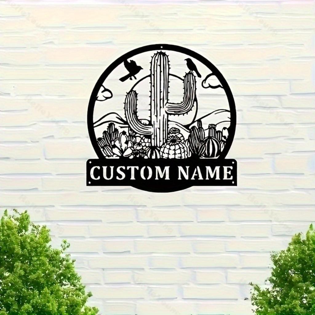 Metal Cactus Wall Decor, Modern Art for Bedroom Living Room Porch Outdoor