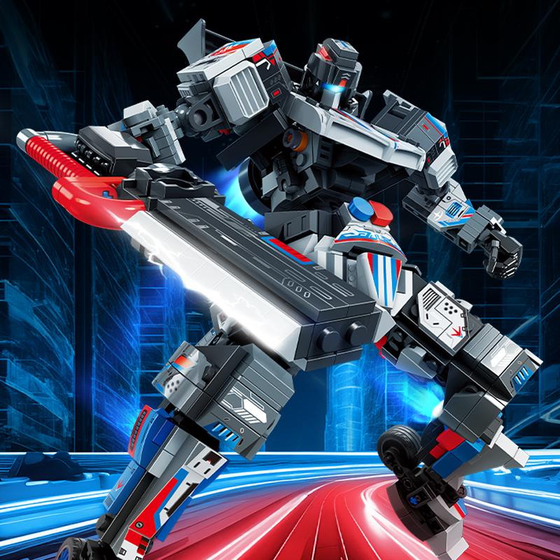Non-Toxic Sembo Block Combined Transforming Mecha Robot Building Blocks Kits Moc Sports Car For Kids Toys Children Gifts Transforming Robot