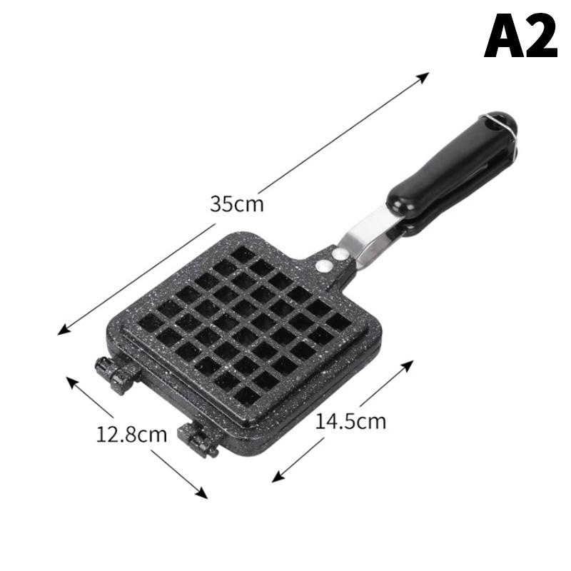 Breakfast Waffle Cake Baking Maker Pan Bubble Egg Pan Nonstick Bread Toast Frying Pan Double Side Kitchen Cooking Tool Portable
