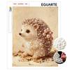 DIY 5D Pearl Bead Painting Kit with Frame Cute Hedgehog Design Shiny Canvas Art for Bedroom Wall Decor and Gift for Home Interior Ornament