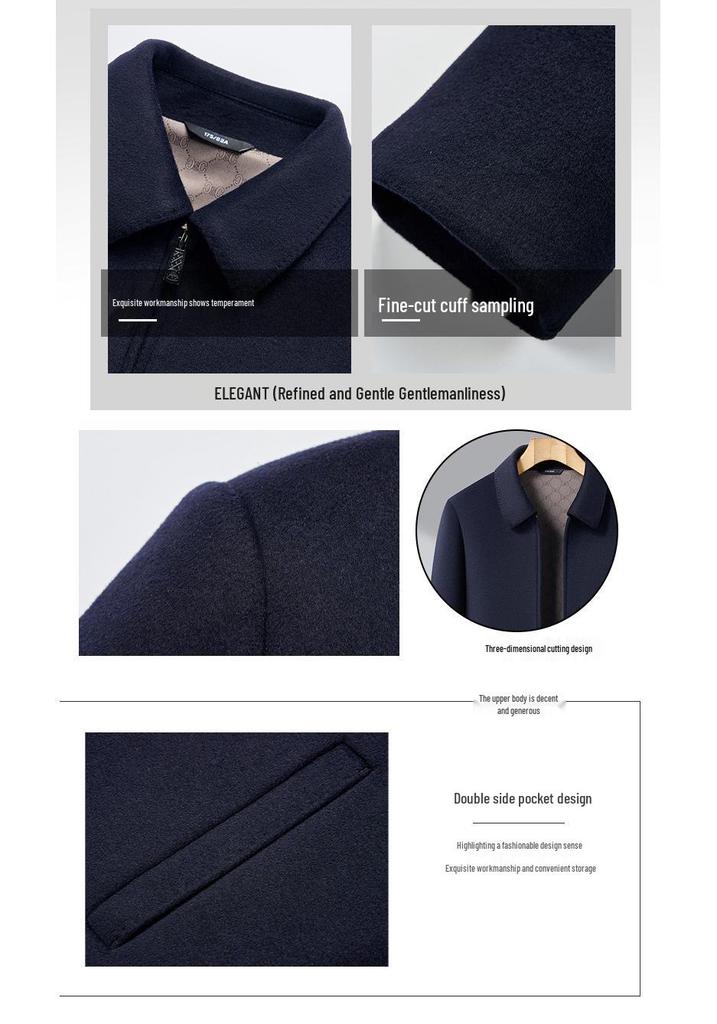Men's Double-Sided Cashmere Winter Jacket: Thick Wool Coat for Middle-Aged Dads