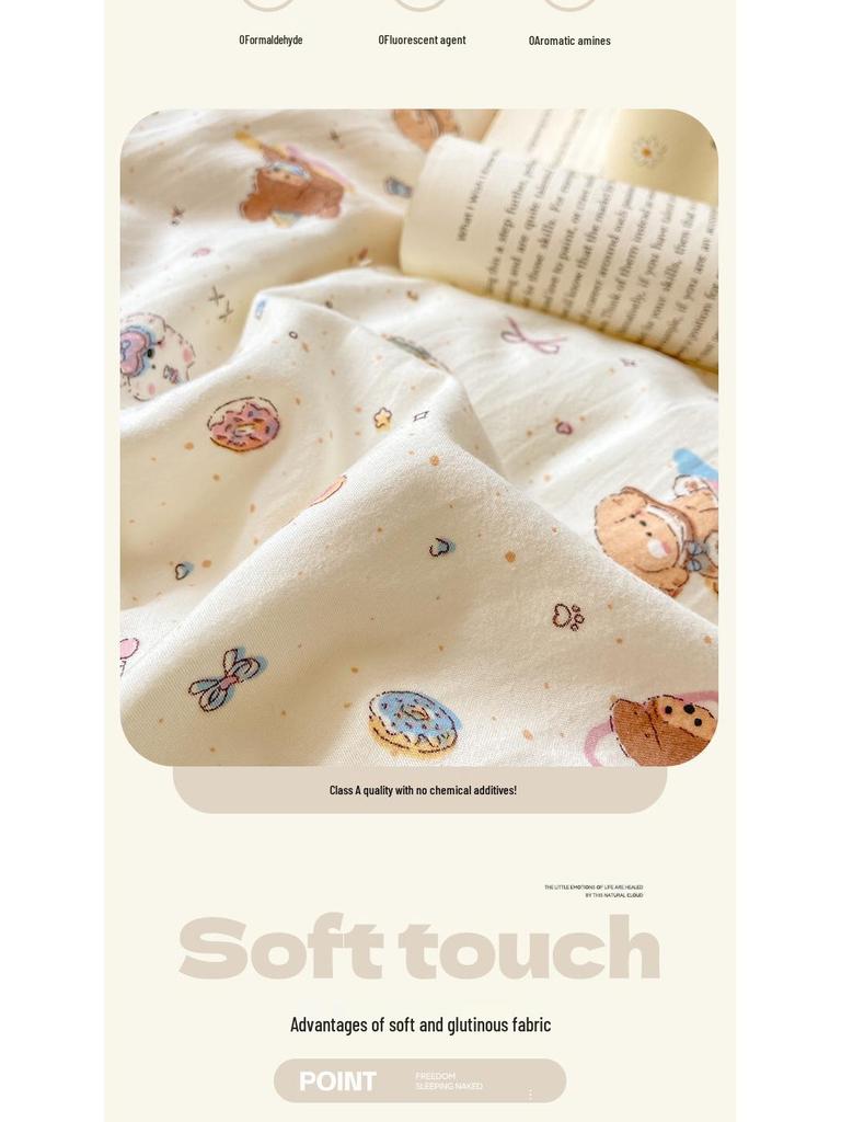 Antybakteryjna kołdra sojowa klasy A: Drukowana Gruba Bawełniana Kołdra do Akademików - Kontrolująca Temperaturę Zimowa Ciepło