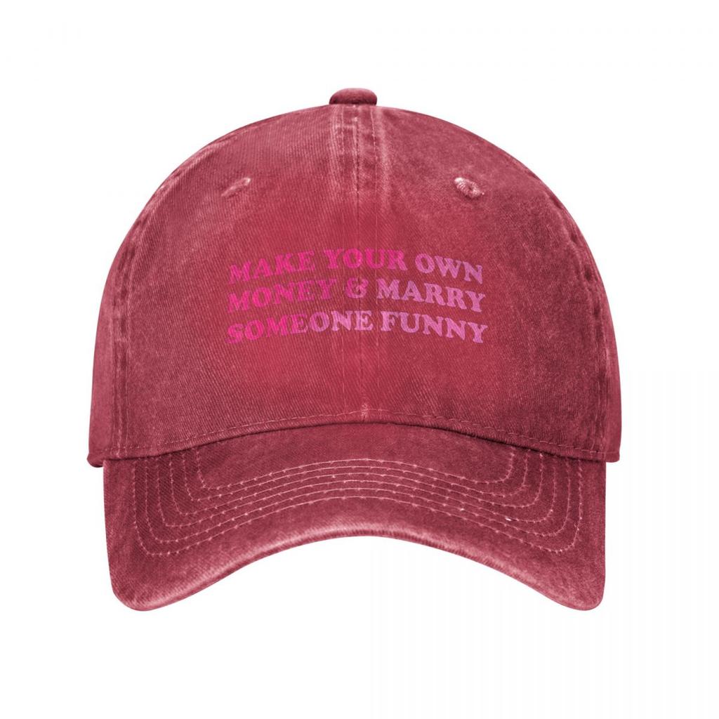 Make Your Own Money & Marry Someone Funny Baseball Caps Vintage Distressed Denim Washed Quote Snapback Hat Outdoor Adjustable