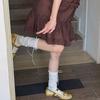 Female Bow-shaped Bubble Socks with Pile-up Feet, Children's Fresh-colored Mid-calf Socks