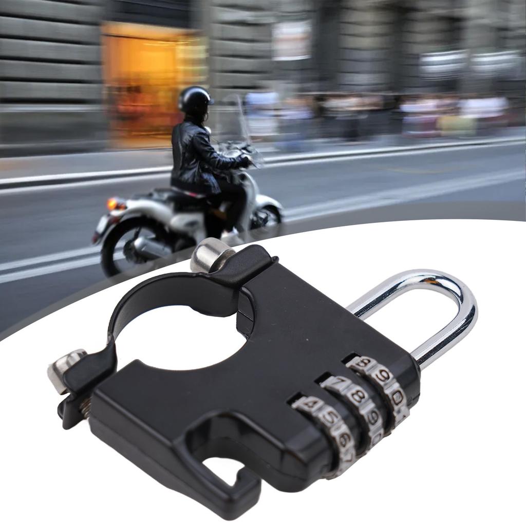 Car Helmet Lock 3 Digits Password Aluminum Alloy Gasket