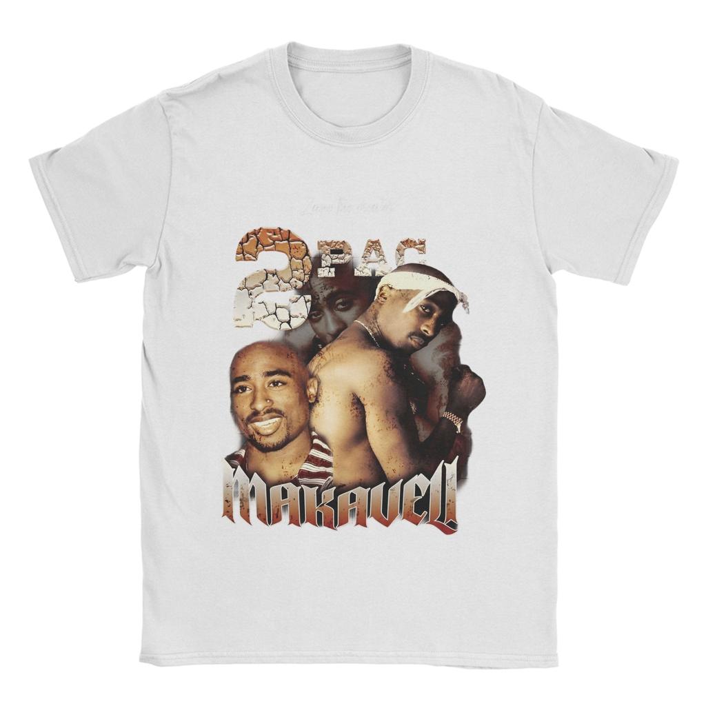 Retro Tupac  2pac Hip Hop T-Shirt Men's Cotton Short Sleeve Rapper Crewneck Summer Top Tee
