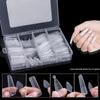 288PCS Mix of 4 Transparent Nail Art Molds for Acrylic Gel Extensions, No Paper Tray