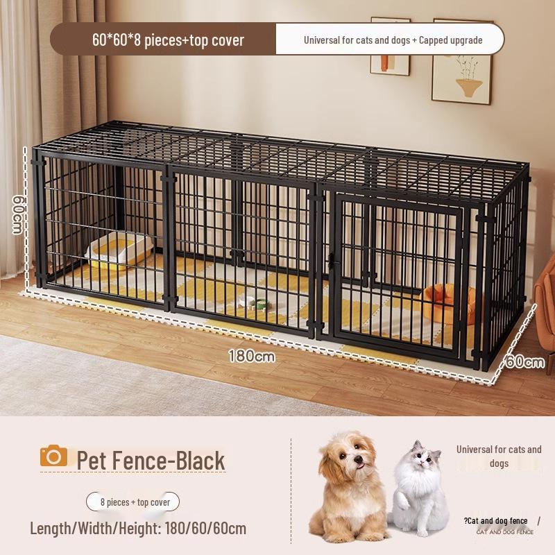 Cage pour chien de taille moyenne et grande avec clôture supérieure - Maison-villa pour chat et chien, Assemblage libre pour chats et chiens