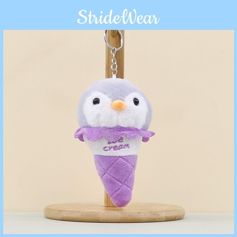 Ice Cute Cream Penguin Plush Pendant Keyring With Embroidered Design Letters