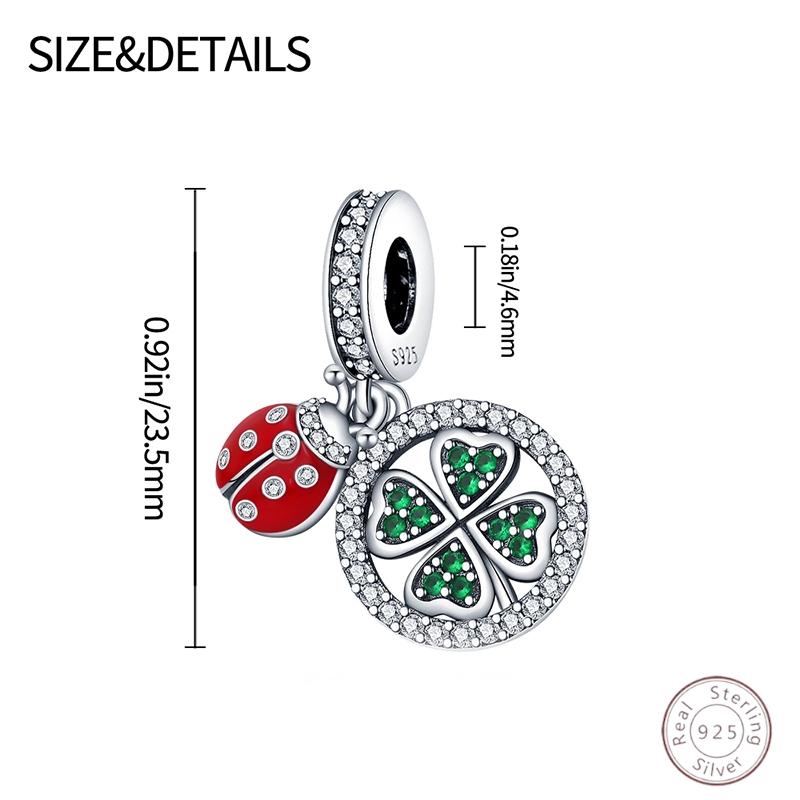 100% Copper Four Leaf Clover Insect Shiny Zirconia Beads 3Mm Diy Holiday Exquisite Jewelry Gift Making