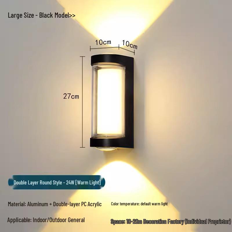 Waterproof LED Outdoor Wall Lamp - Super Bright for Hallway, Stairs, Courtyard, Balcony, Bathroom Entrance