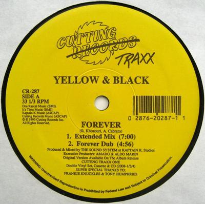 12inch Record YELLOW  BLACK - Forever CR287 Cutting Traxx 1993 US Dance  Electronica Used