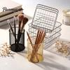 Office Supplies Storage Organizer Pen Holder/Storage Basket, Hollow Grid Iron Tube, Multipurpose Small Object Durable Pencil for Stationery And Makeup