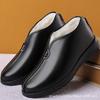 Altes Peking weiches Leder dickes Haar verdickte Baumwollschuhe Herren alte Schuhe Winter Samt warme Baumwollschuhe